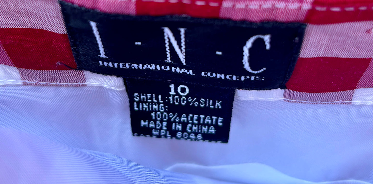 Vintage Gingham Silk Dress