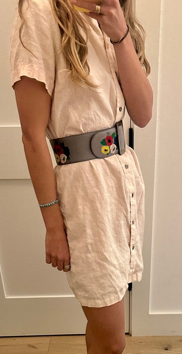 Embroidered Linen Dress