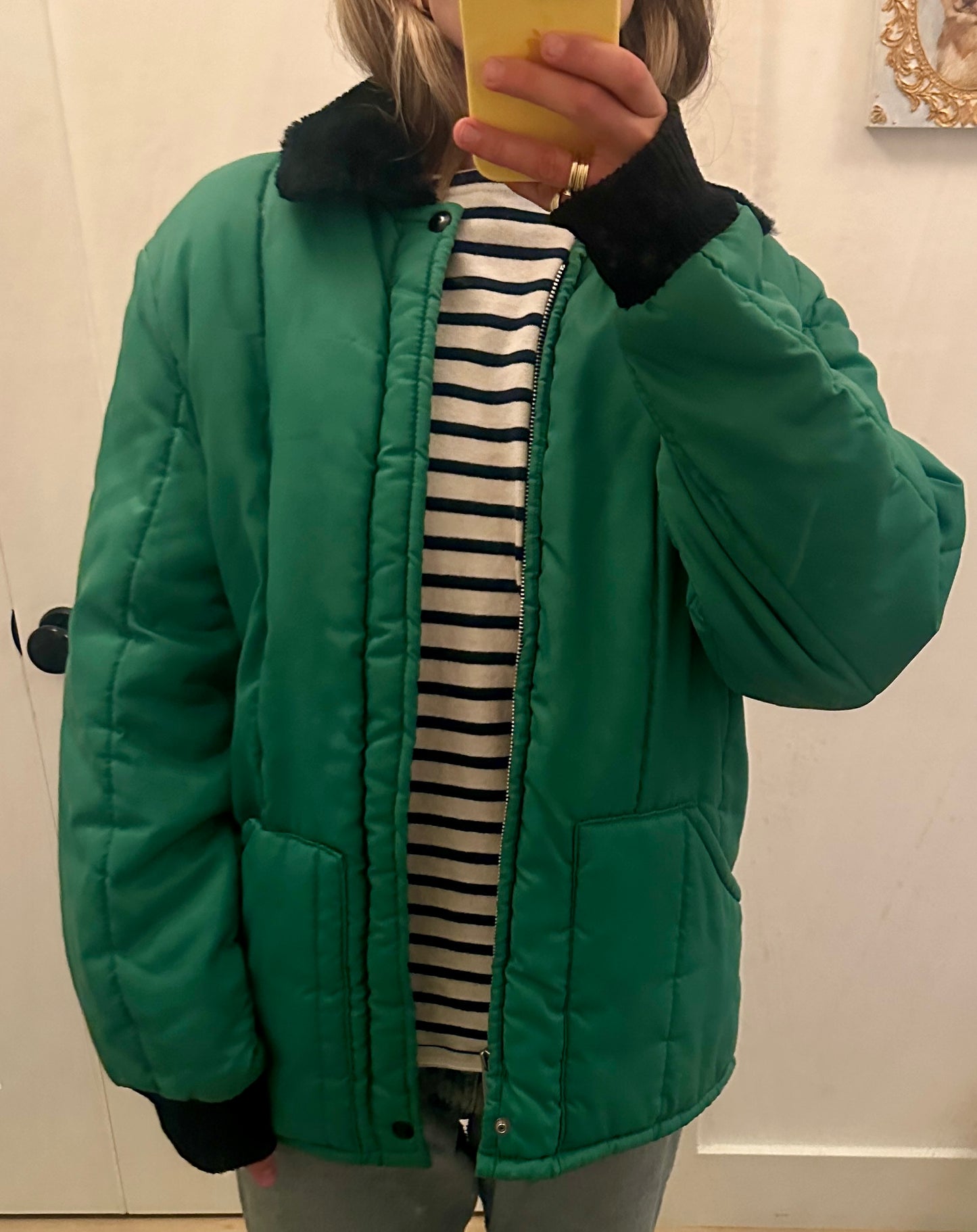 Vintage Liner Jacket w/ Faux Fur Collar