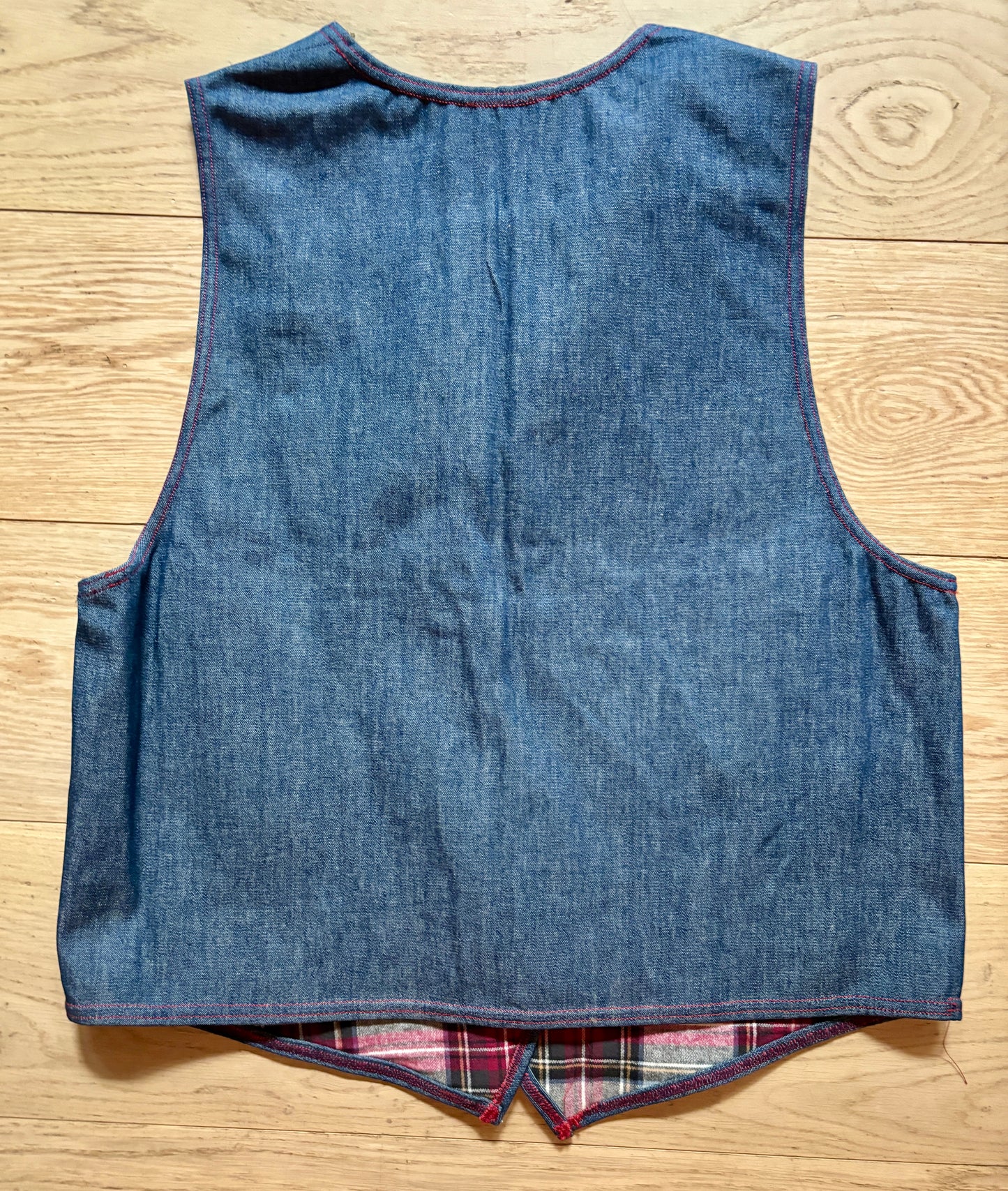 Vintage Handmade Denim + Flannel Vest