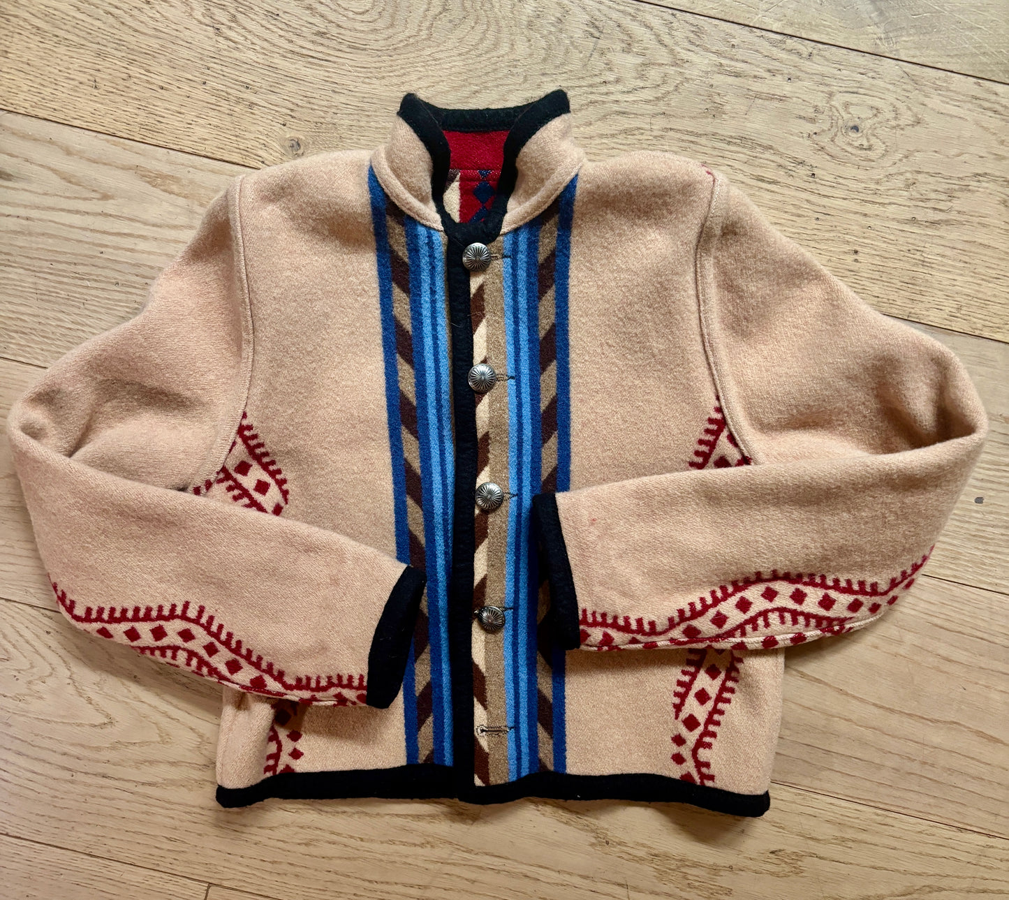 Reversible Blanket Coat w/ Concho Buttons