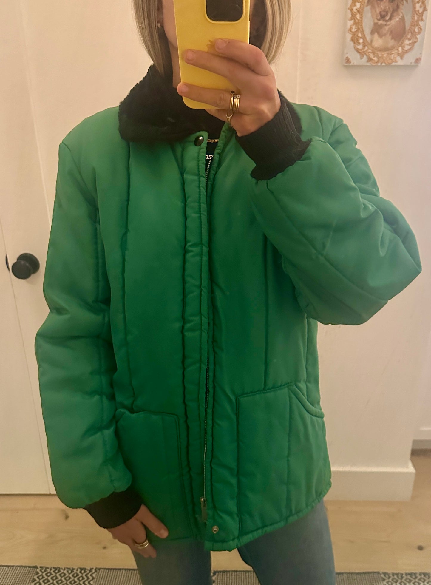 Vintage Liner Jacket w/ Faux Fur Collar