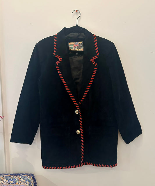 Vintage Suede Stitched Blazer