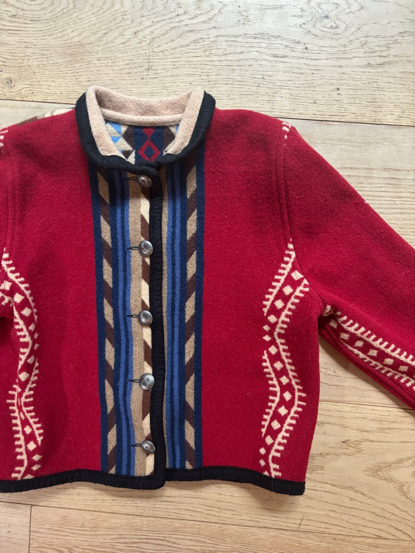 Reversible Blanket Coat w/ Concho Buttons