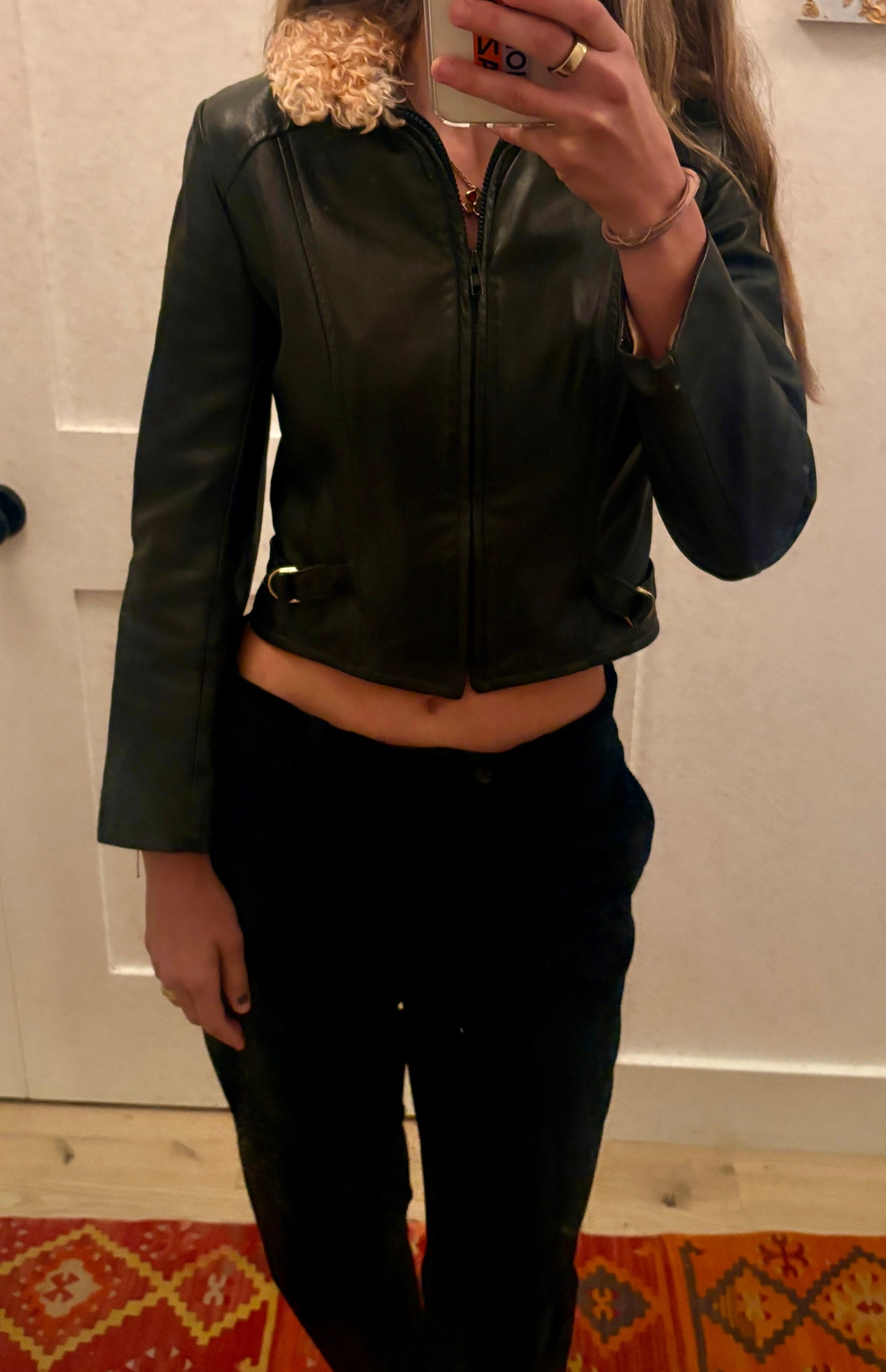 Vintage Lady Scully Leather + Curly Lamb Jacket