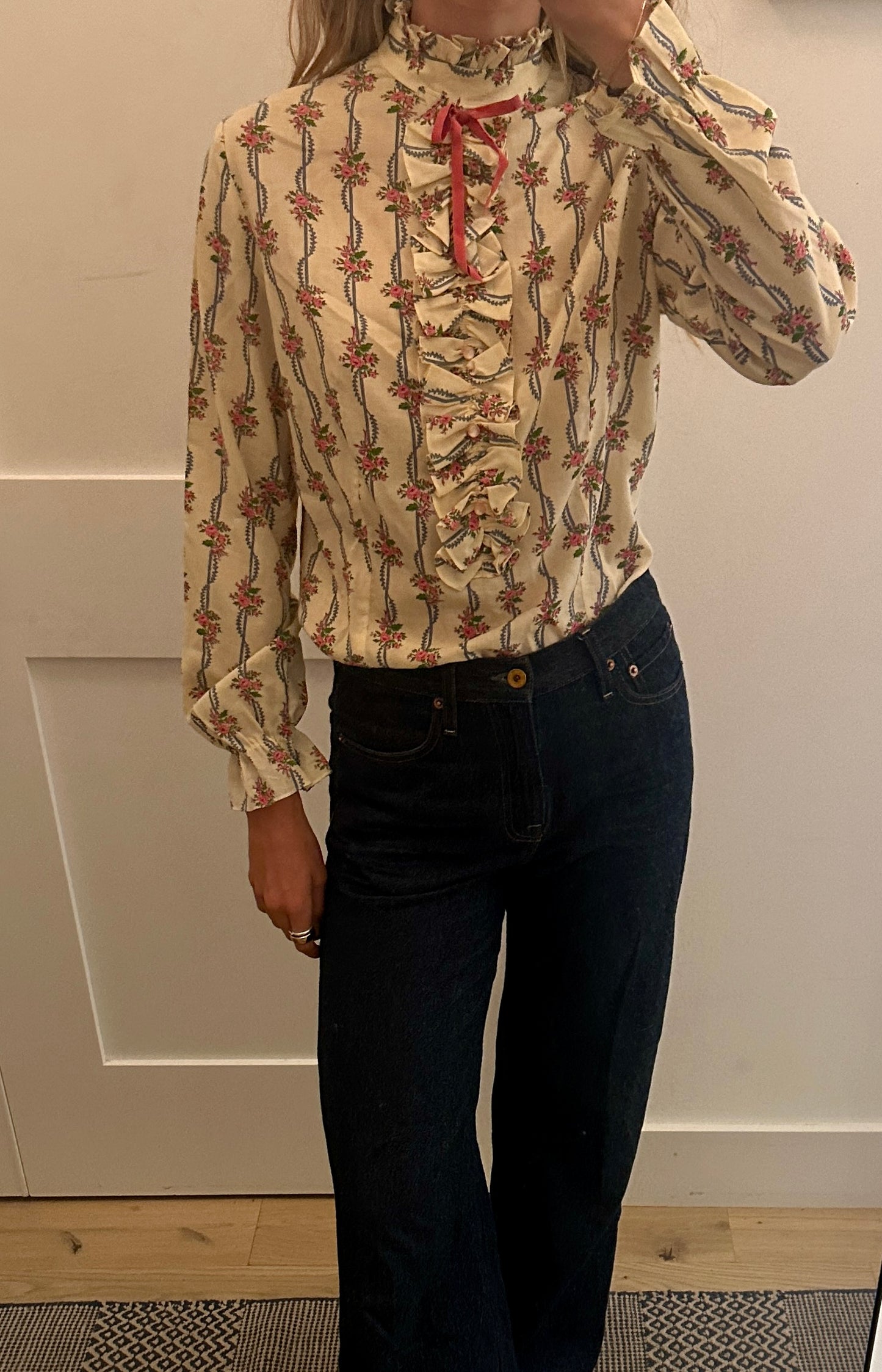 Vintage Handmade Ruffle Blouse