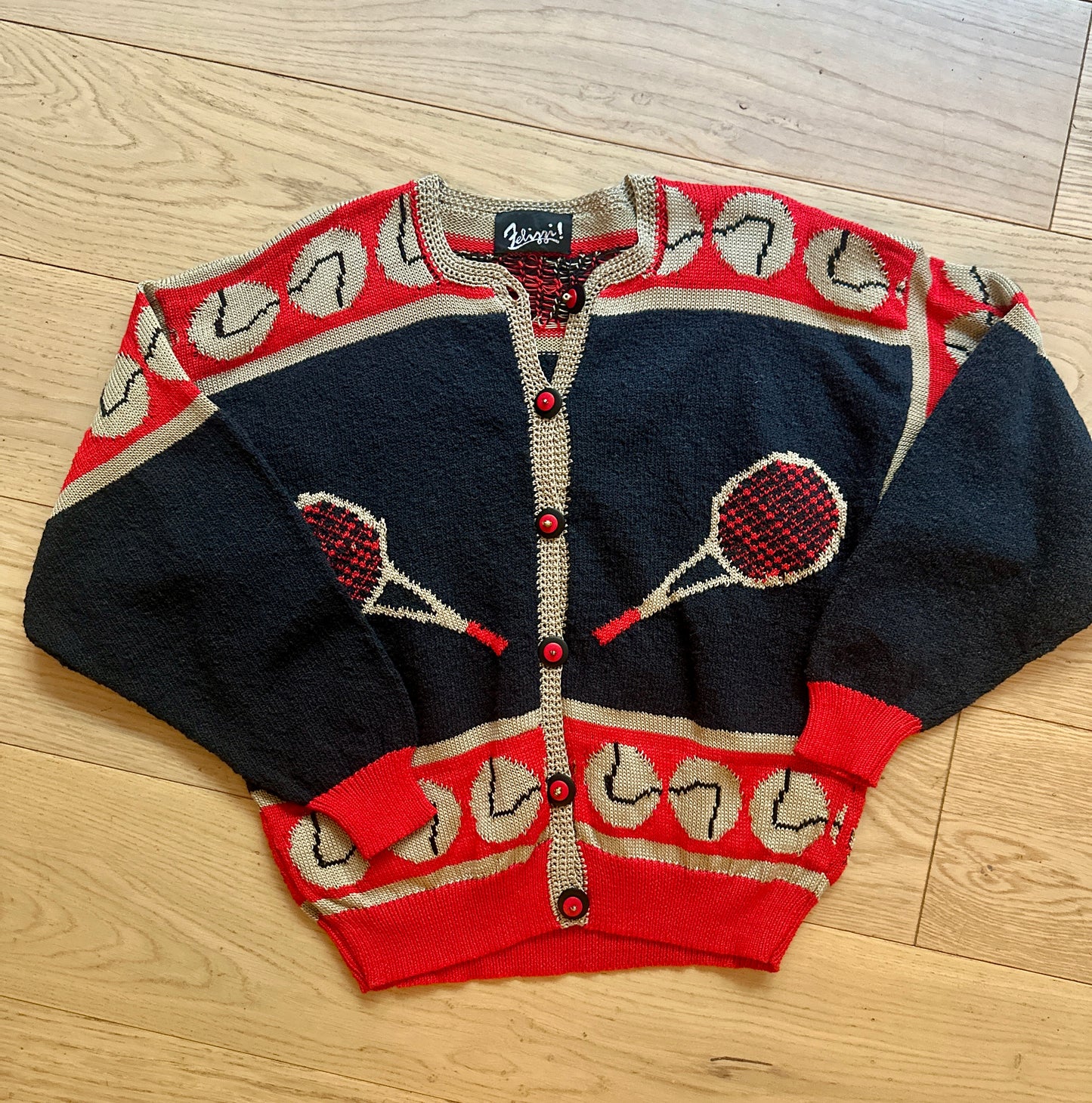 Vintage Felizzi "Tennis Anyone?" Sweater