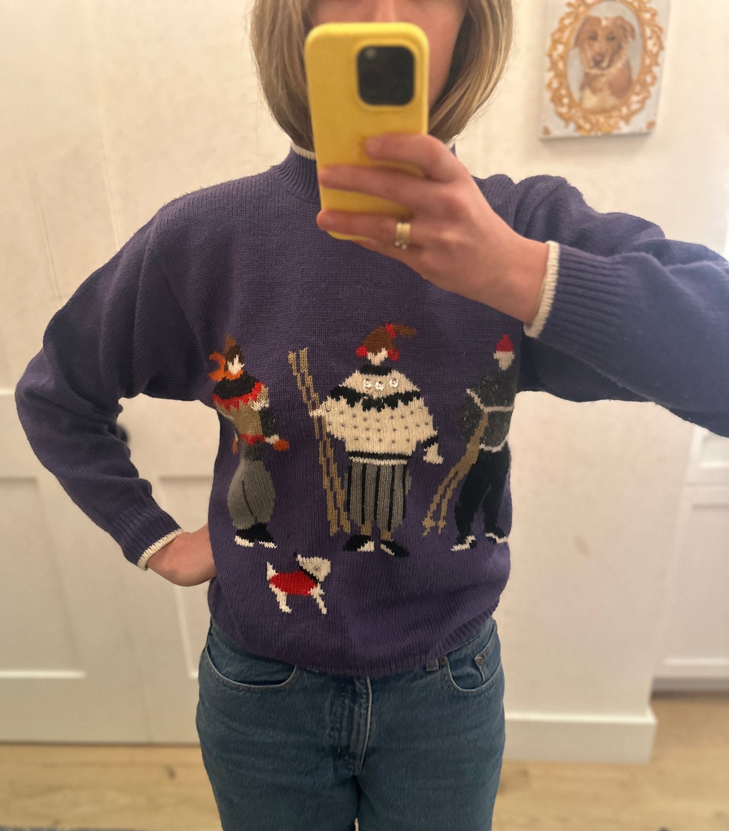 Vintage Knit Skiers Sweater