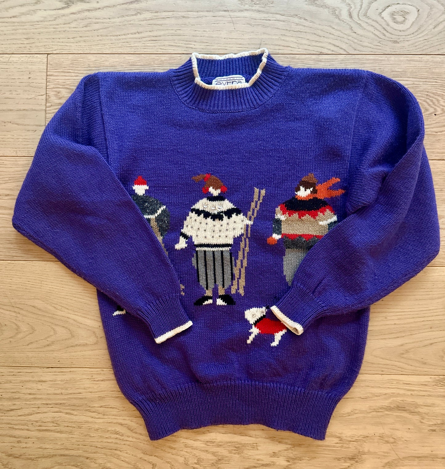 Vintage Knit Skiers Sweater