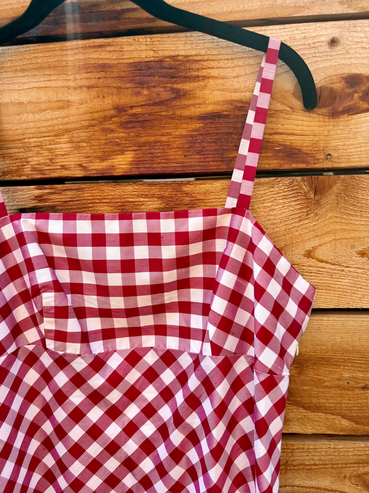 Vintage Gingham Silk Dress