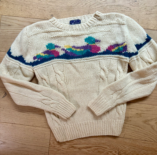 Vintage Handknit Duck Sweater