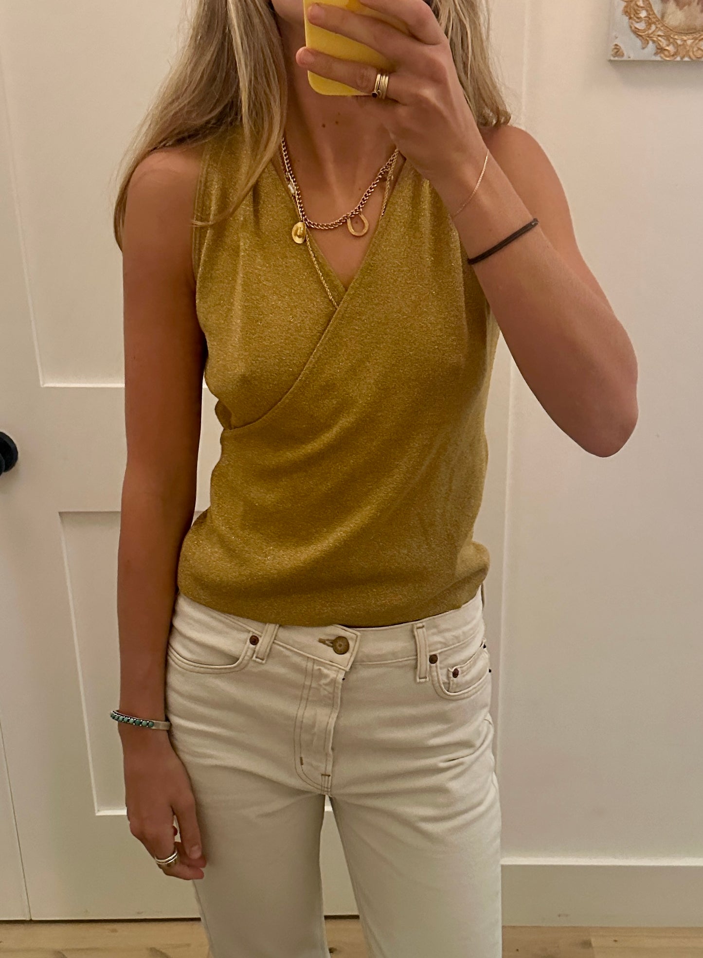 Vintage Gold Wrap Top