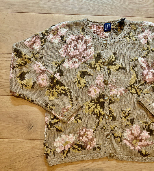 Gap Silk-Blend Floral Cardigan