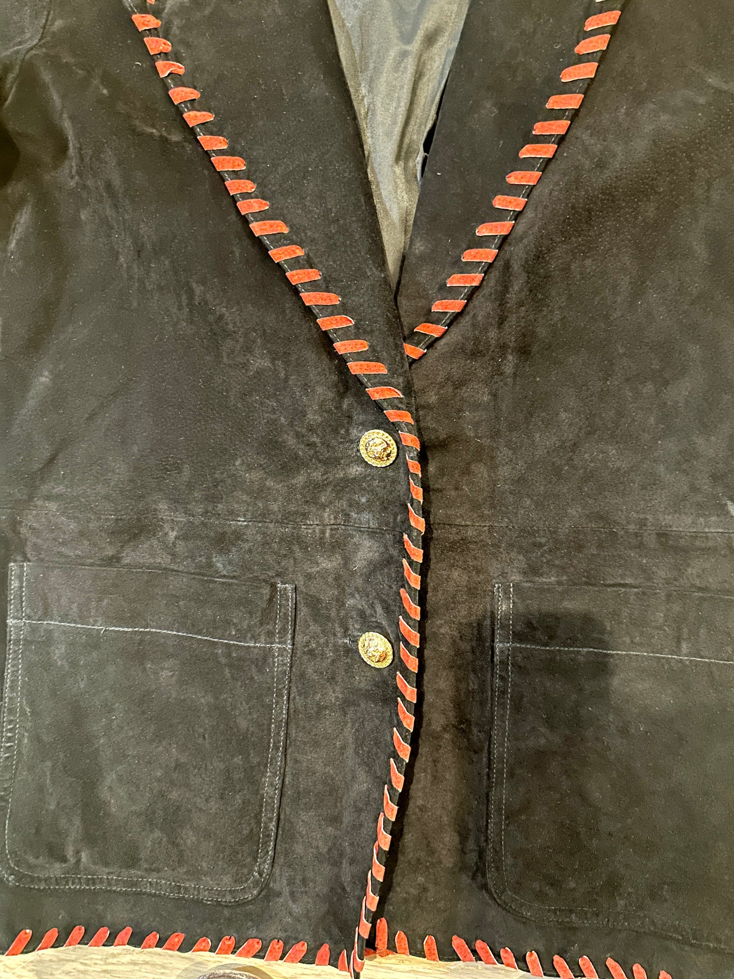 Vintage Suede Stitched Blazer